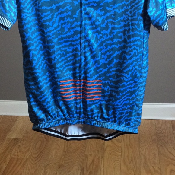 1X NW blue zig zag print full zip cycling jersey - Picture 7 of 16